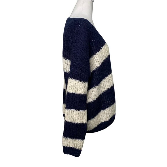 Tommy Hilfiger Women's Navy and White Striped Long Sleeve Sweater, Size Small - Picture 2 of 9